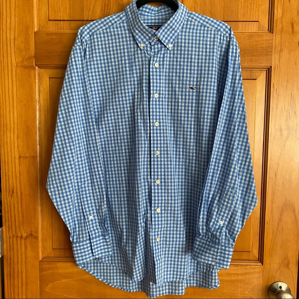 NWOT Men’s Vineyard Vines Whale Shirt Blue Plaid